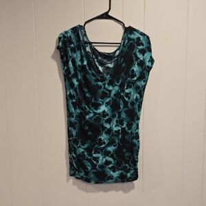 Elegant Teal and Black Women's Blouse